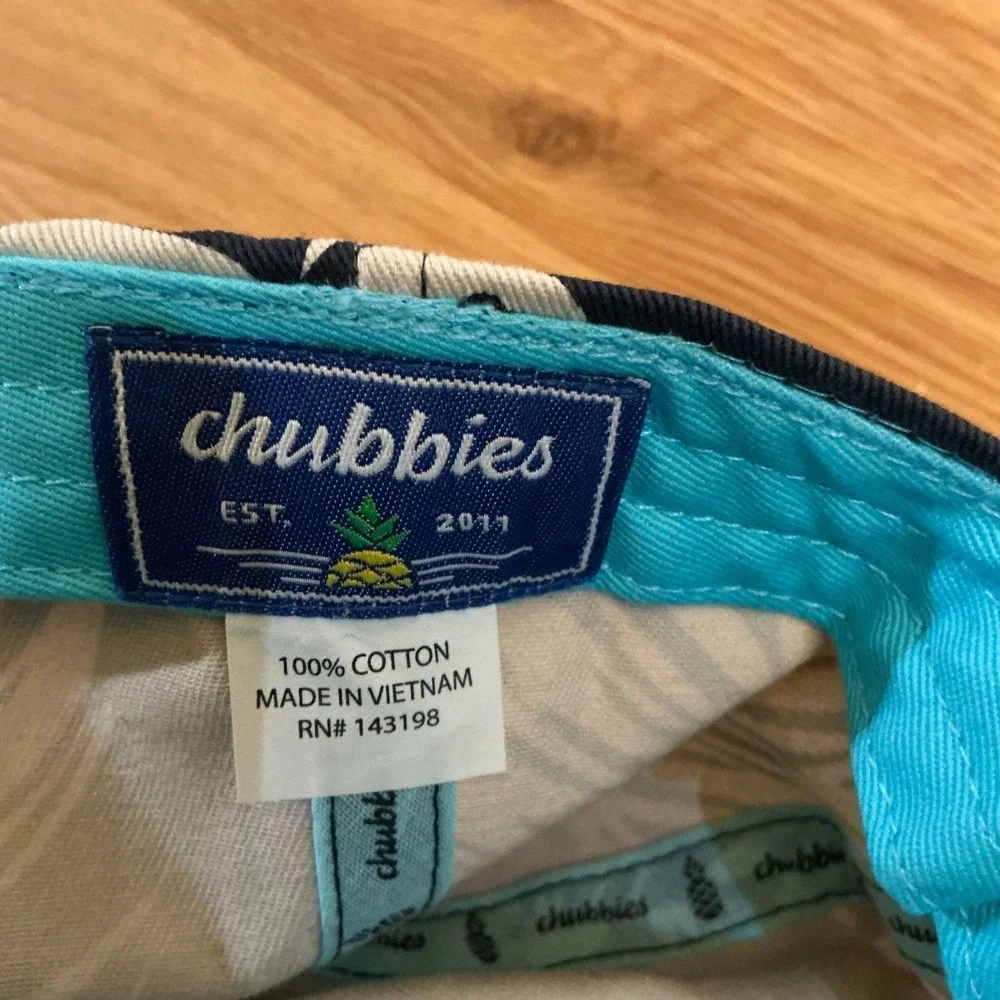 Chubbies Tropical Print Adjustable Strapback Hat Navy Cream One-Size Mens/Unisex